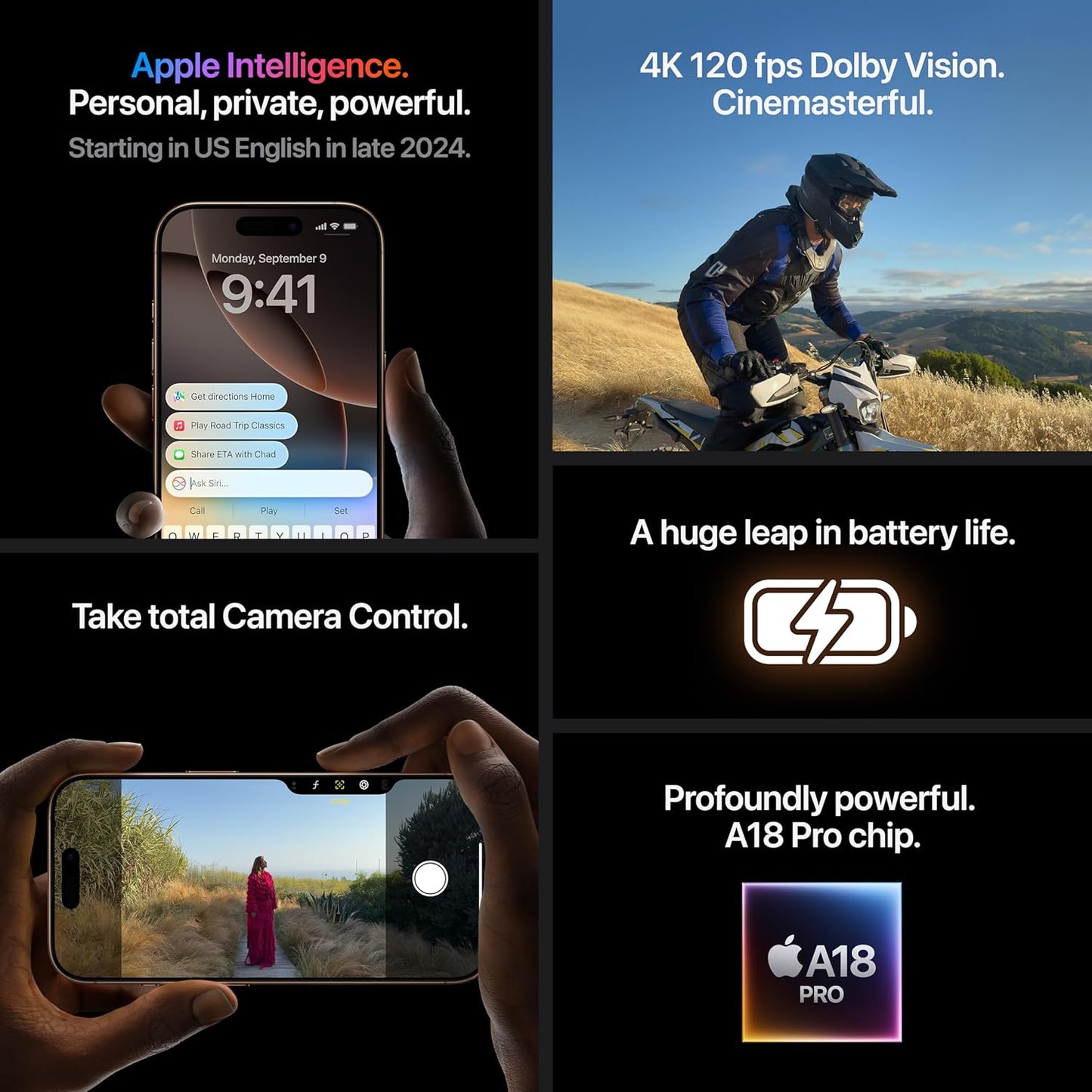 iPhone 16 Pro Max 256 GB: 5G Mobile Phone with Camera Control, 4K 120 fps Dolby Vision and a Huge Leap in Battery Life. Works with AirPods; Desert Titanium